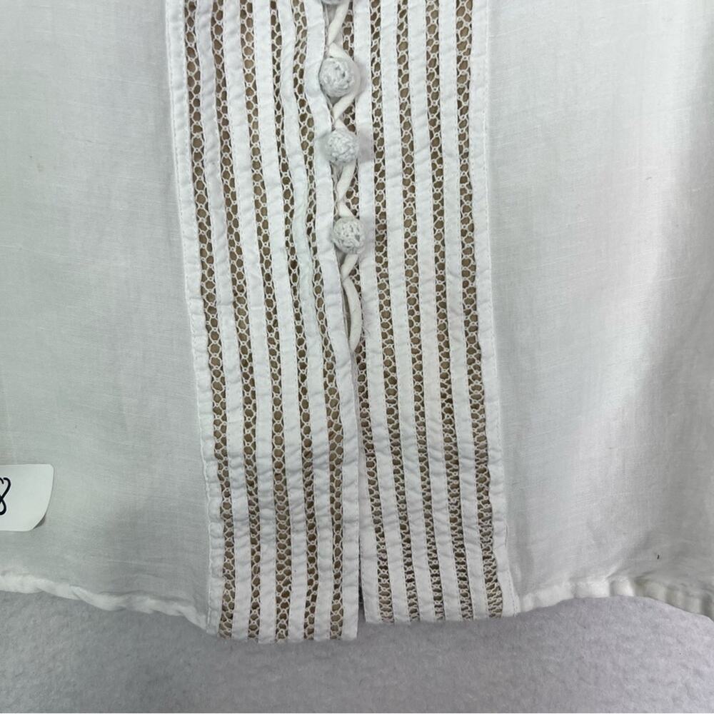 Soft Surroundings Tunic Lilith Mandarin Collar Button Up Cream White S - Picture 5 of 12